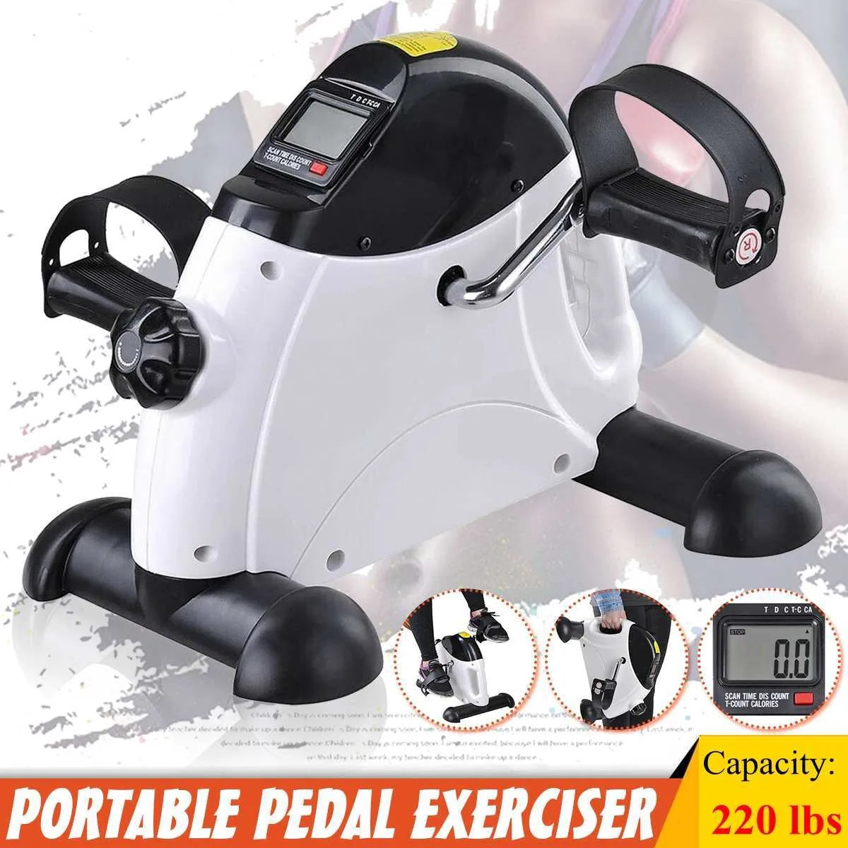 White mini stepper with webbing resistance for leg rehabilitation and home fitness exercise