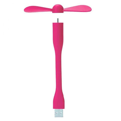 Mini USB fan with bendable bamboo dragonfly design in various colors