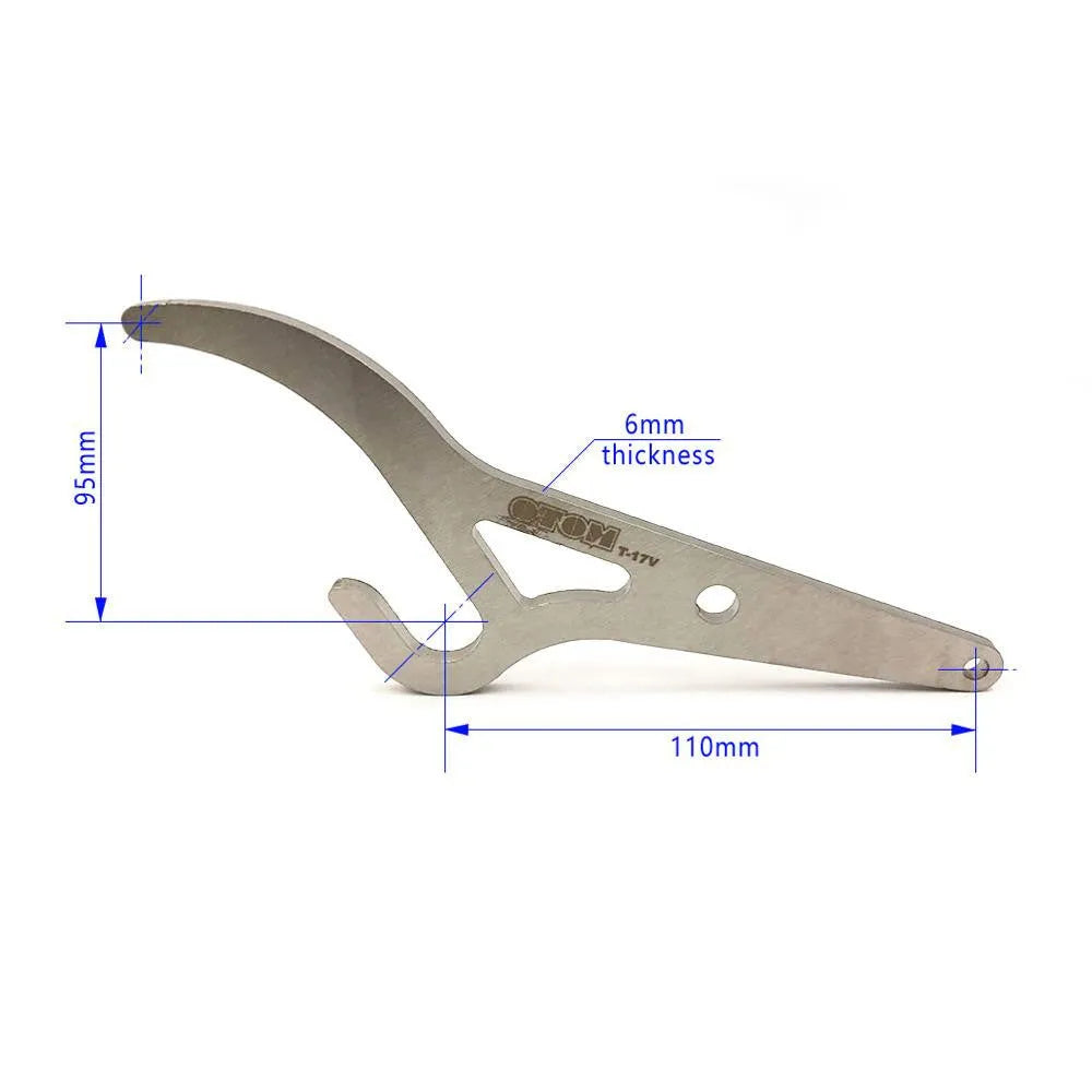 Single silver metal tyre lever for electric bicycles and bicycle tyre removal