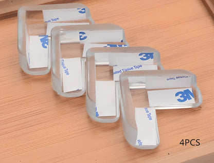 L-shaped baby silicone protective pad in soft PVC with 3M glue for table corner safety, thickened 2cm padding