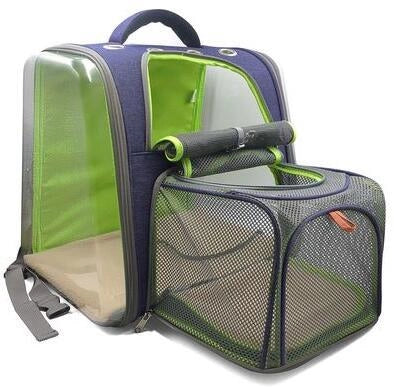 Portable Transparent Space Capsule Cat Bag in various colours, showcasing foldable design and panoramic view