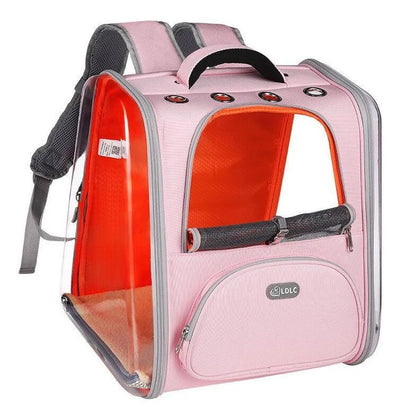 Portable Transparent Space Capsule Cat Bag in various colours, showcasing foldable design and panoramic view