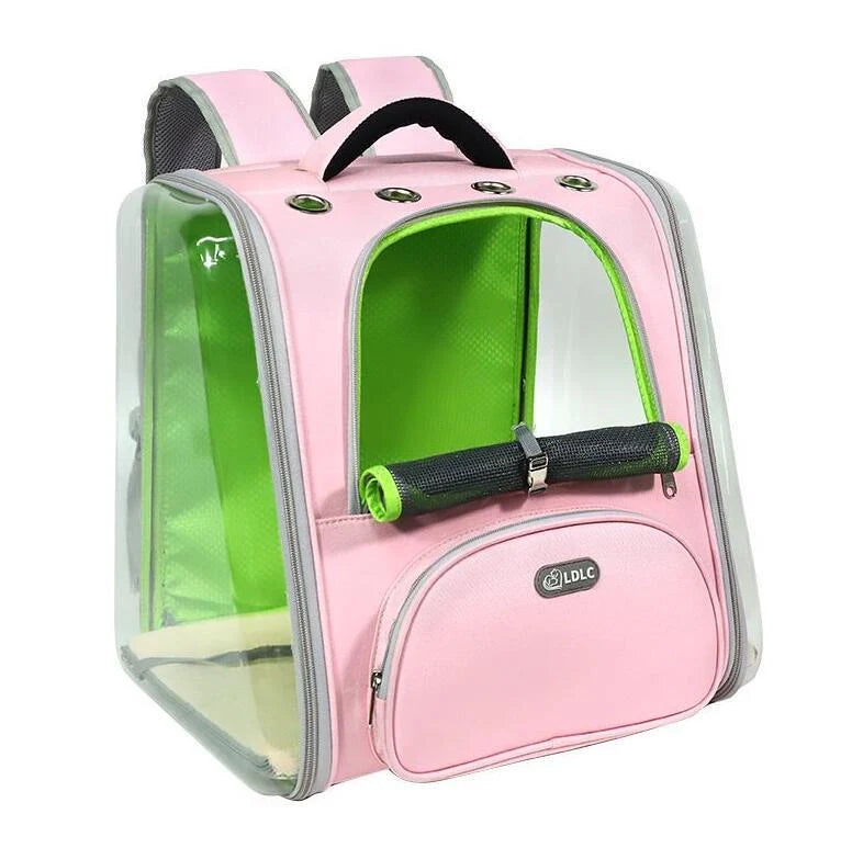 Portable Transparent Space Capsule Cat Bag in various colours, showcasing foldable design and panoramic view