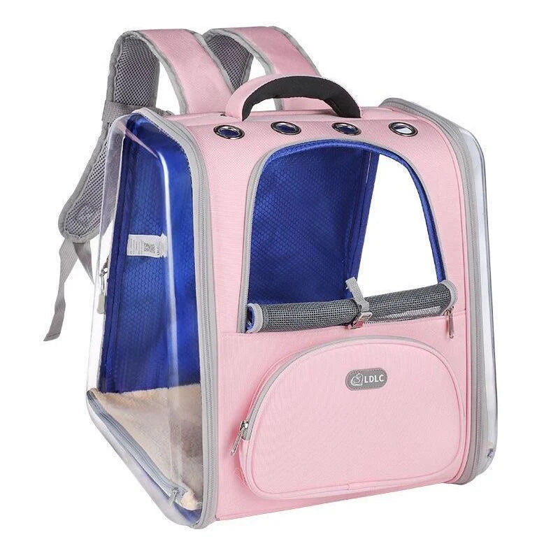 Portable Transparent Space Capsule Cat Bag in various colours, showcasing foldable design and panoramic view
