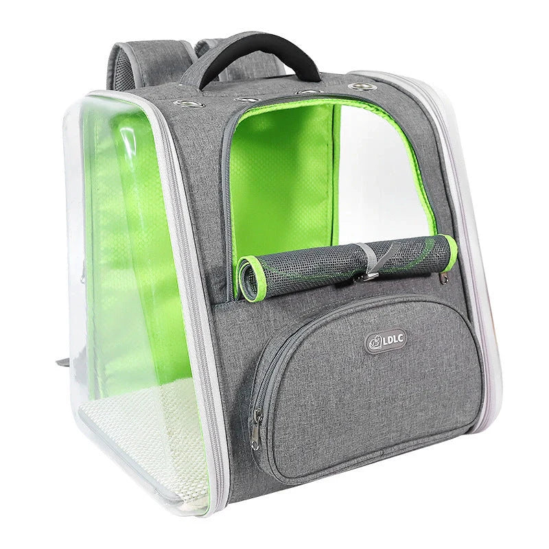 Portable Transparent Space Capsule Cat Bag in various colours, showcasing foldable design and panoramic view