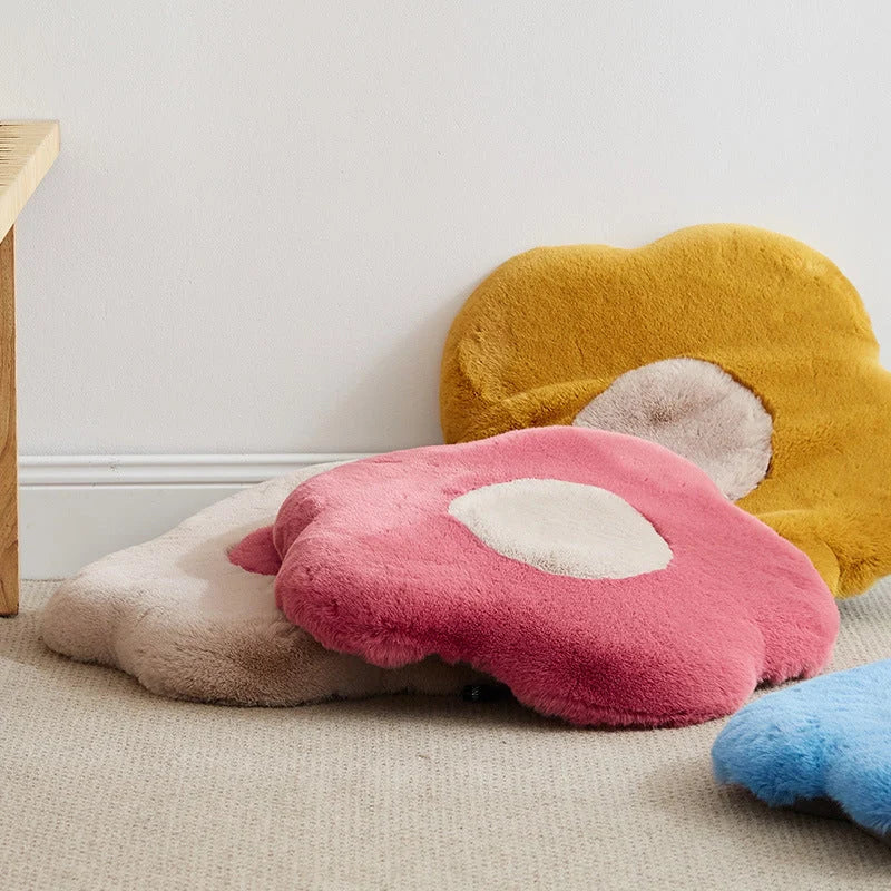 Daisy Slow Rebound Imitation Rabbit Hair Cushion in memory cotton, available in multiple colours