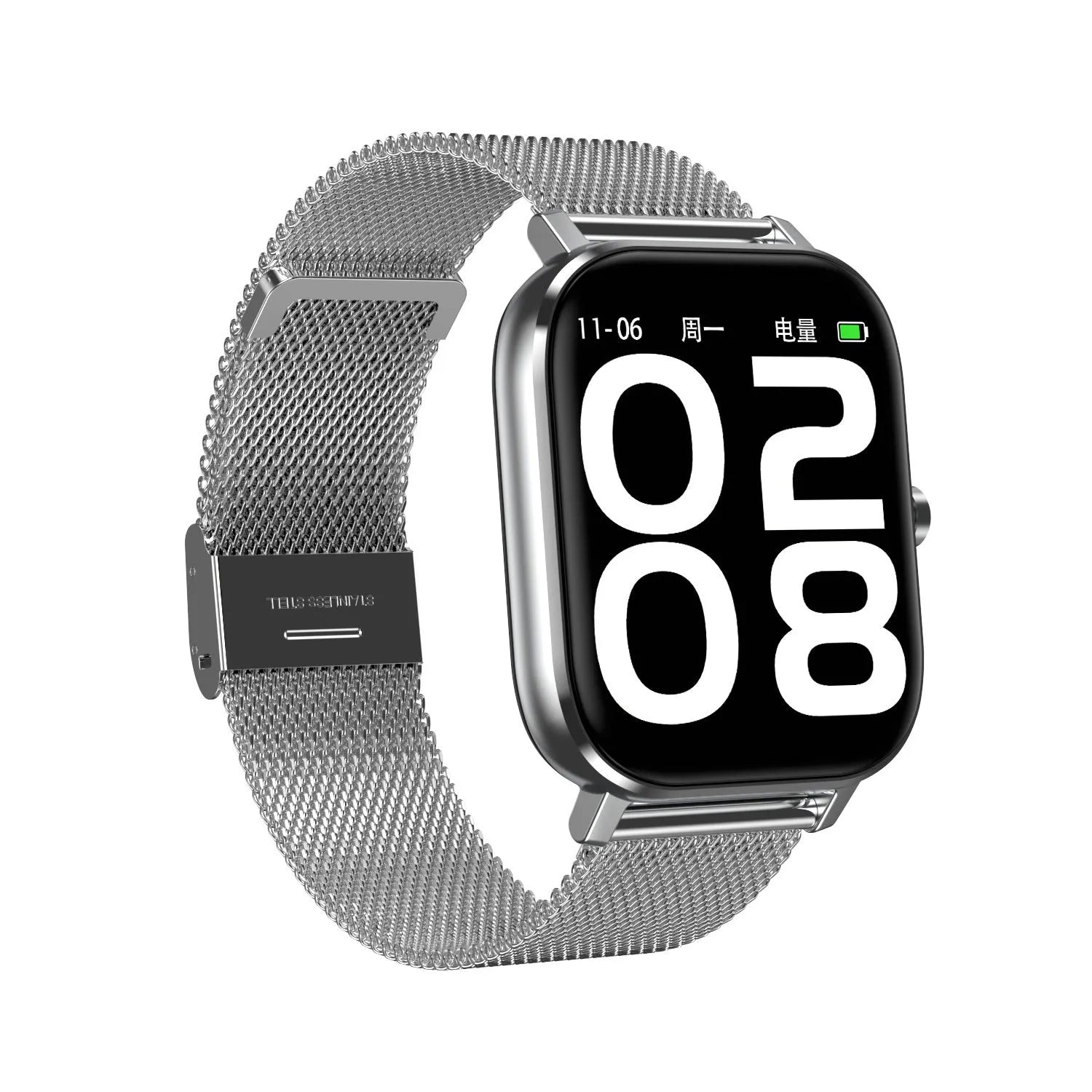 Smart health monitoring bracelet with touchscreen displaying heart rate and ECG graph on a wrist