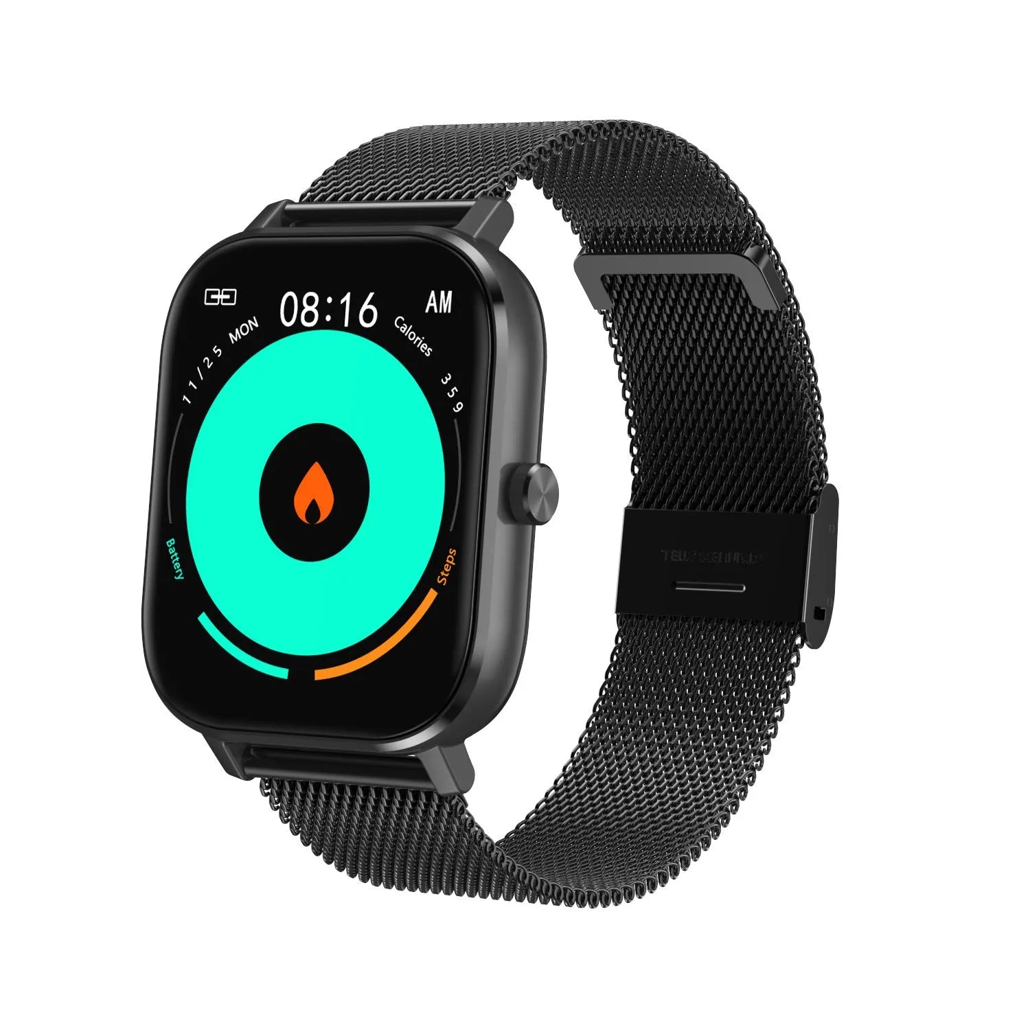 Smart health monitoring bracelet with touchscreen displaying heart rate and ECG graph on a wrist