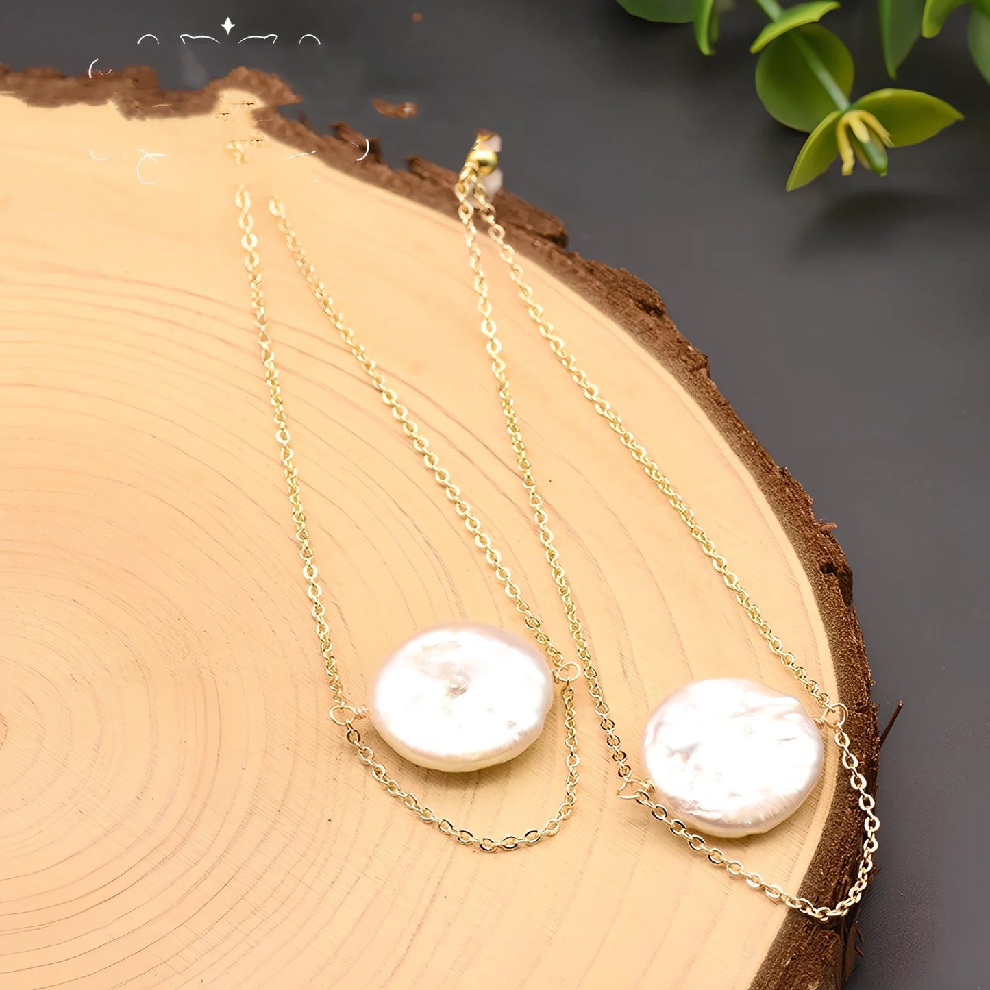 White baroque pearl stud earrings with natural surface and geometric shape measuring 8-10mm