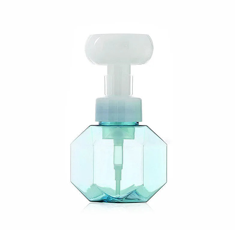 Flower foam bubble bottle with plastic container and colourful fabric flower topper for kids bubble blowing