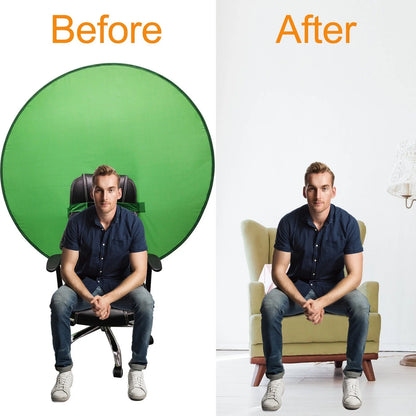 Circular foldable green screen reflector for professional photography