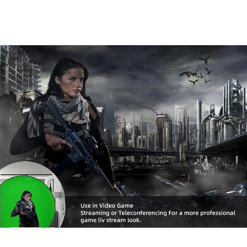 Circular foldable green screen reflector for professional photography