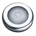 Silver or black wireless motion sensor night light with a square PC plastic lampshade.