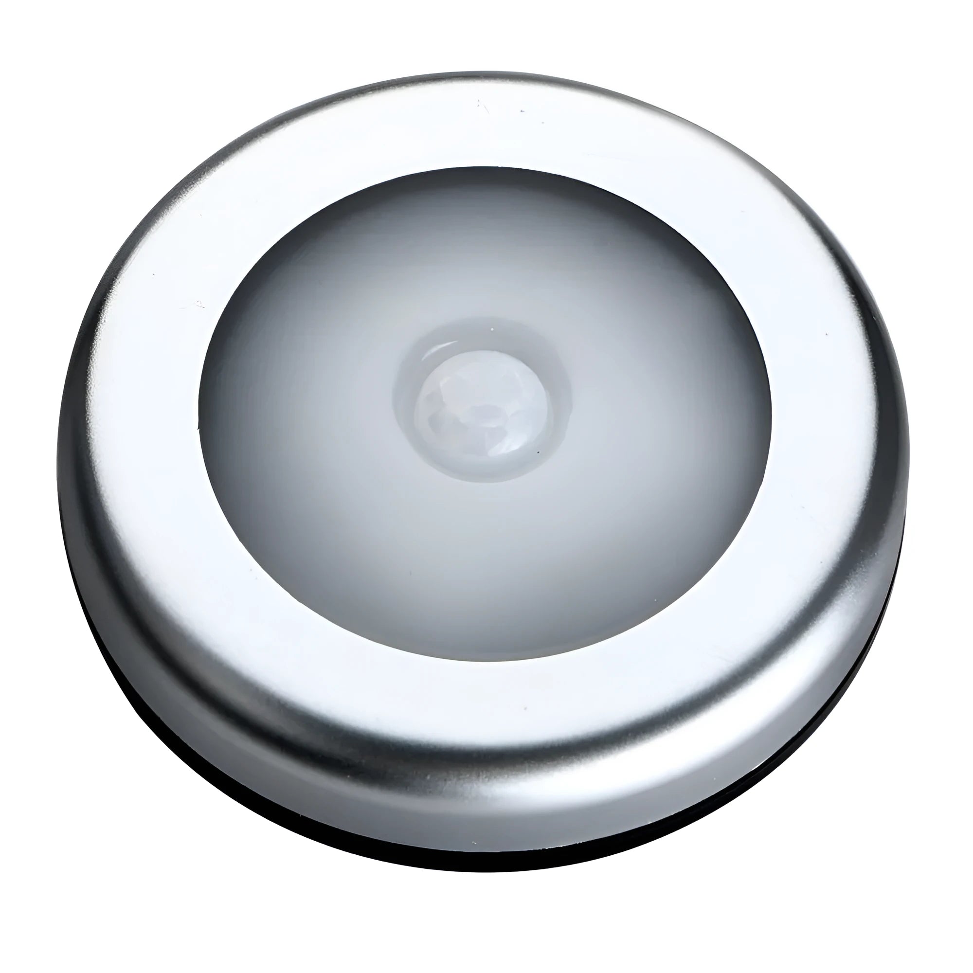 Silver or black wireless motion sensor night light with a square PC plastic lampshade.