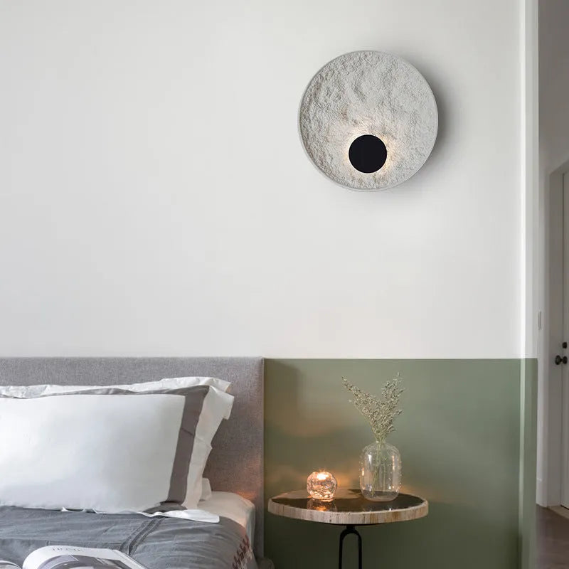 White iron wall lamp in modern design for bedroom or hotel corridor lighting