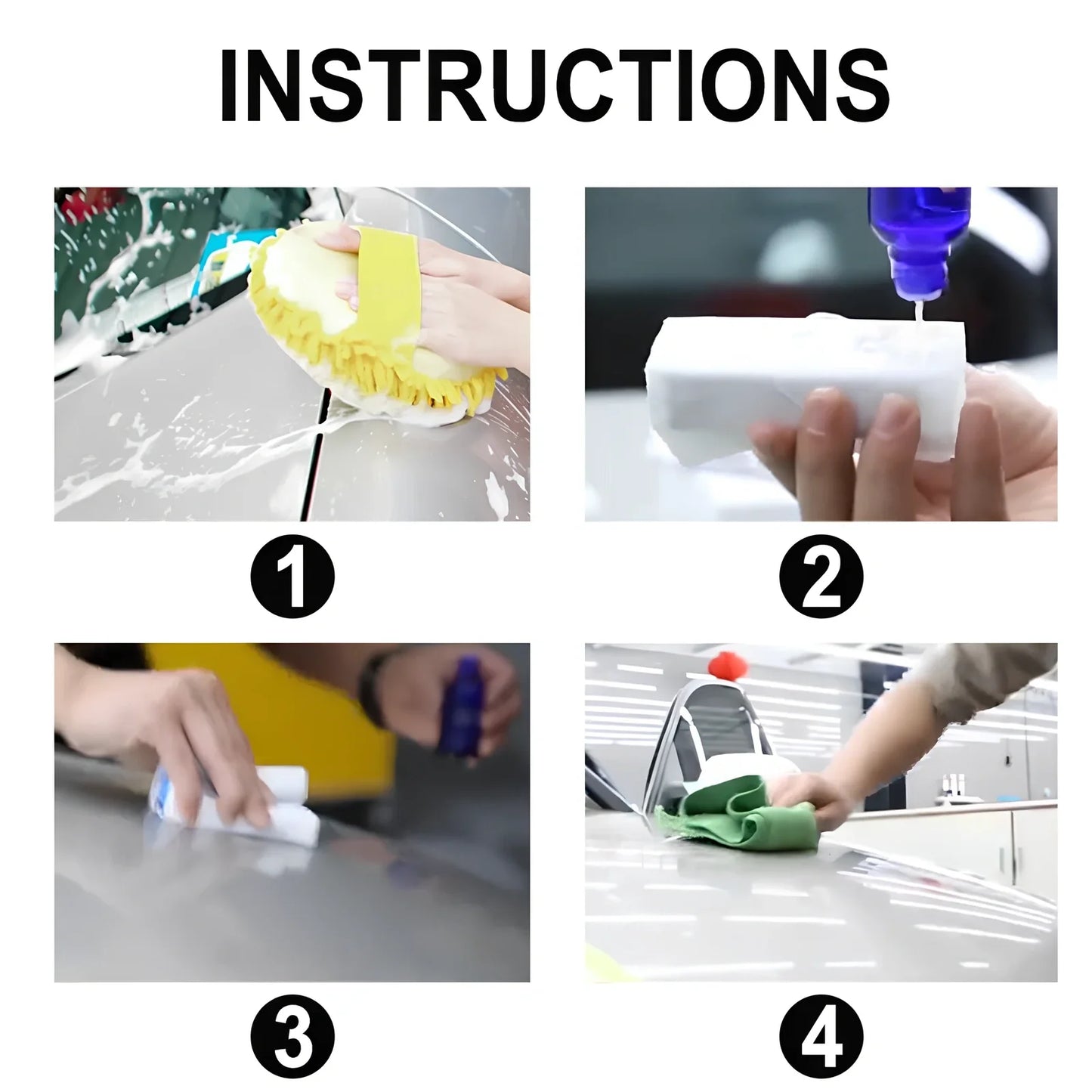 Blue 30ml automotive ceramic coating agent bottle with sponge and cloth for water repellent car paint and headlights