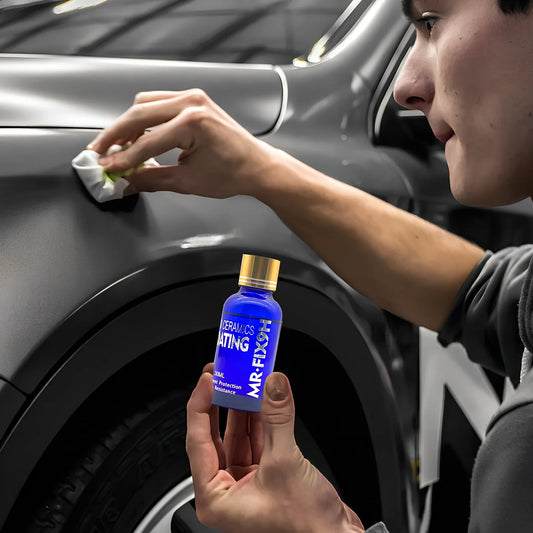 Blue 30ml automotive ceramic coating agent bottle with sponge and cloth for water repellent car paint and headlights