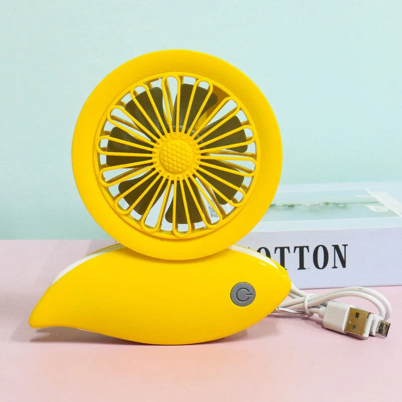 Outdoor Portable Hanging Neck Silent Fan in various colours, showcasing compact and bladeless design