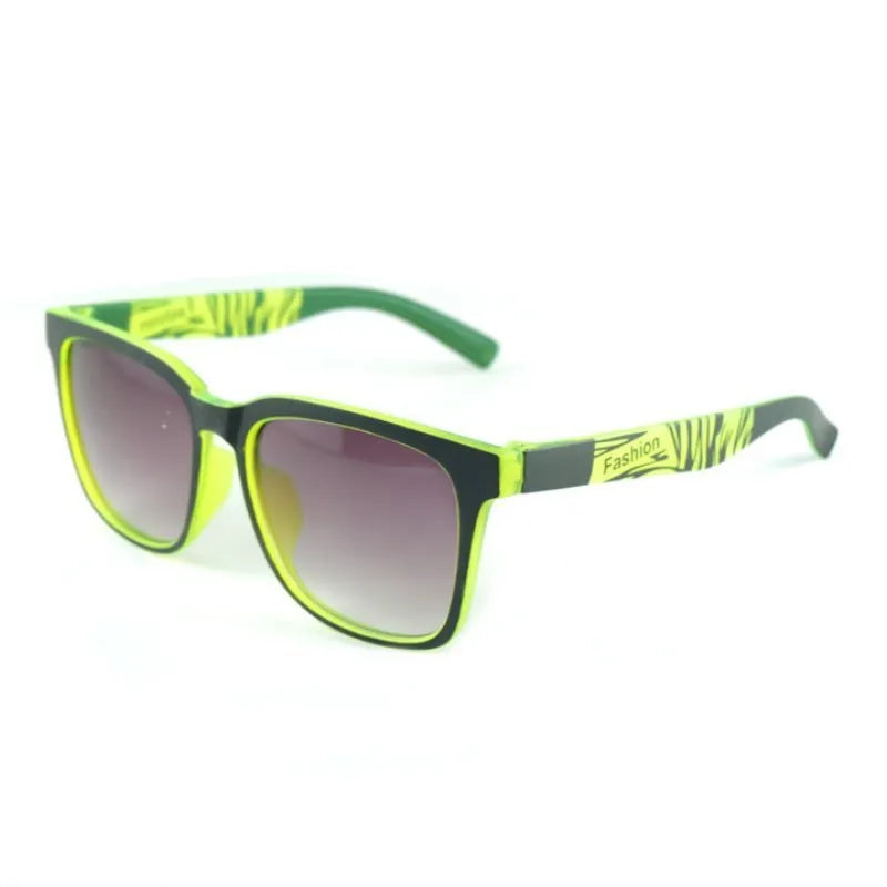 Square kids sports sunglasses with PC frame and AC lens in six colour options C1 to C6 for outdoor play