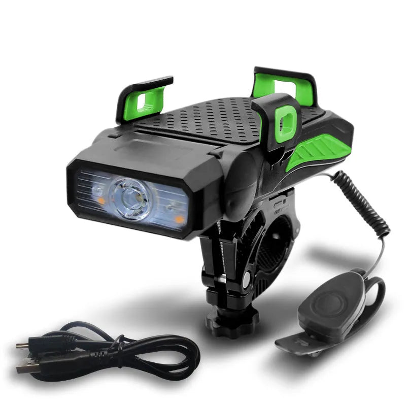 Rechargeable bicycle light for night riding available in black blue green red colours