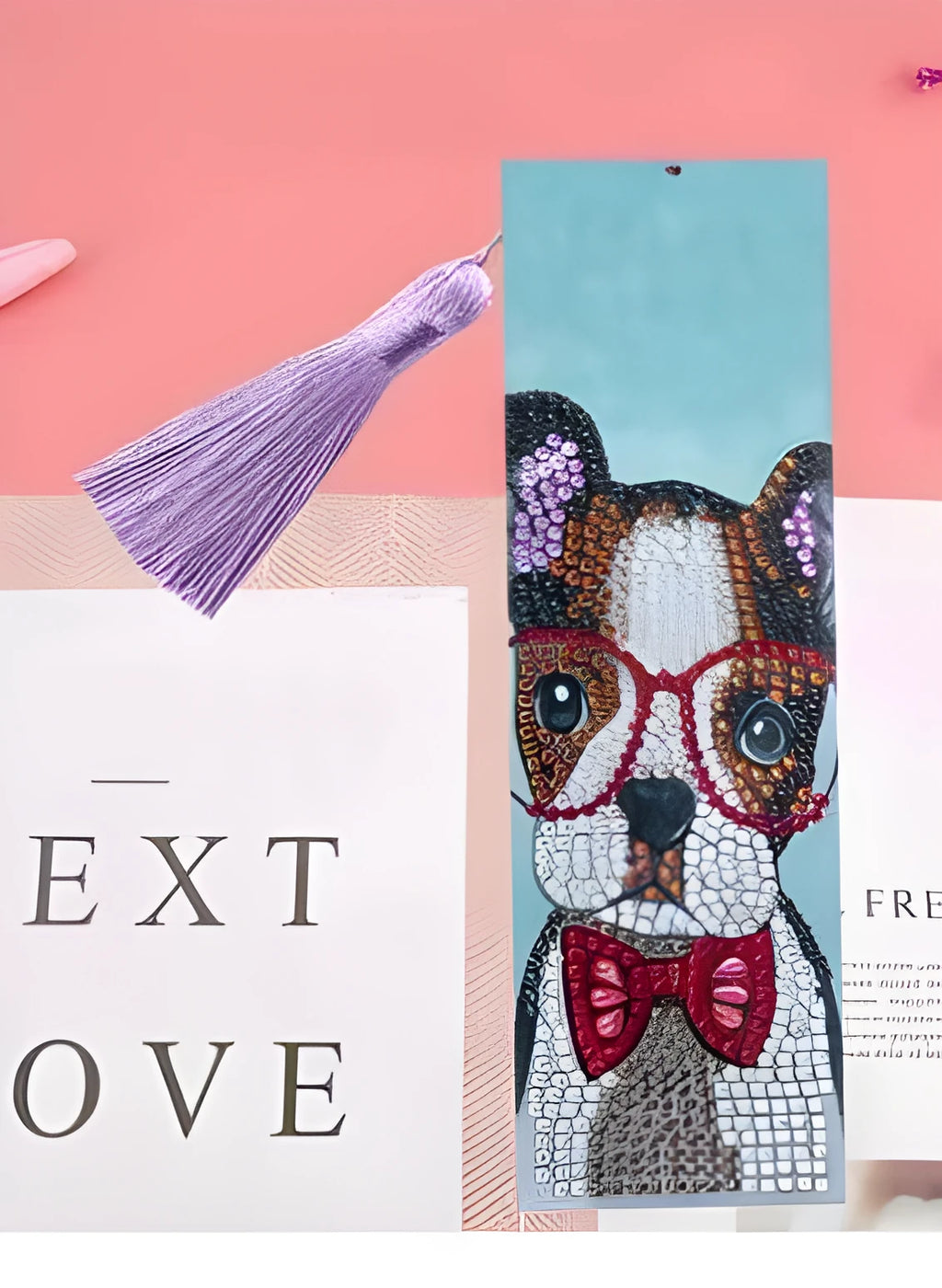 Handmade mandala flower diamond painting leather bookmark with special-shaped diamond embroidery