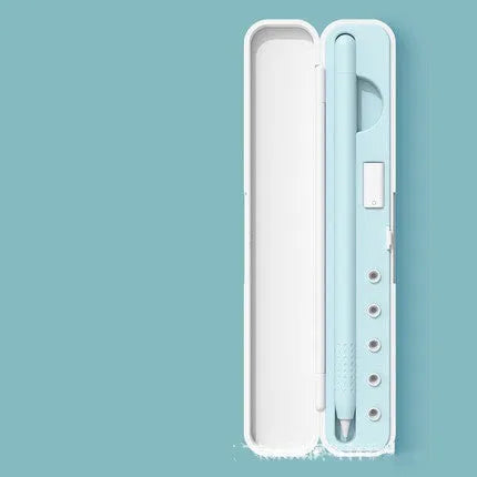 Hard protective case for Apple Pencil in black, blue, green and purple colours.
