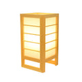 Solid wood Korean style bedside lamp with bamboo construction and push button switch