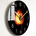 Round silent quartz wall clock with organic glass dial, 30.5cm, battery powered, multiple style options