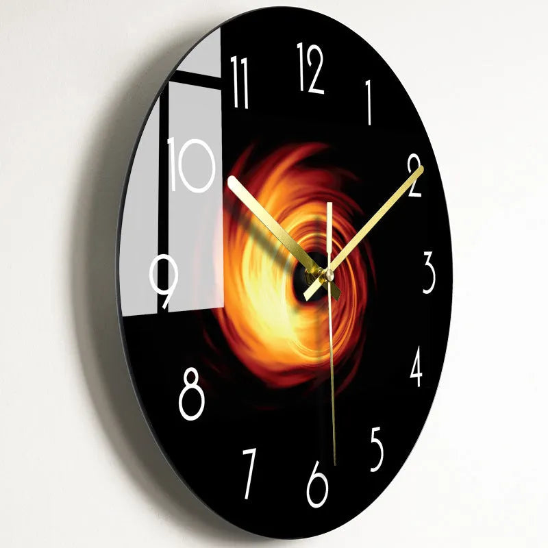 Round silent quartz wall clock with organic glass dial, 30.5cm, battery powered, multiple style options