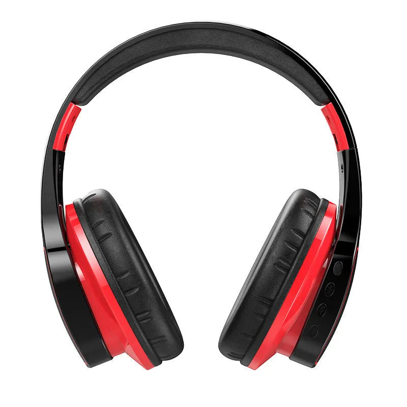 Folding Bluetooth headset with subwoofer, stereo wireless, available in black red white
