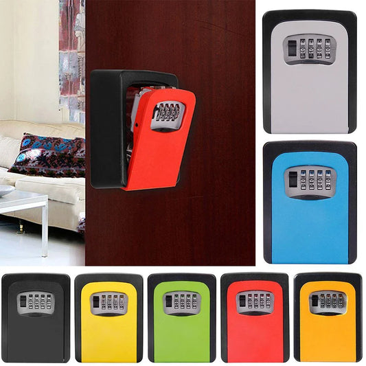 Secure wall-mounted 4-digit key safe box for durable key storage