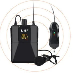 Little Bee X3 black wireless lavalier microphone with lapel clip detached