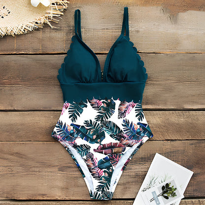 Women's plus size one-piece swimsuit in vinylon fabric with chest pad, full coverage 70-80cm length, available in 8 colours