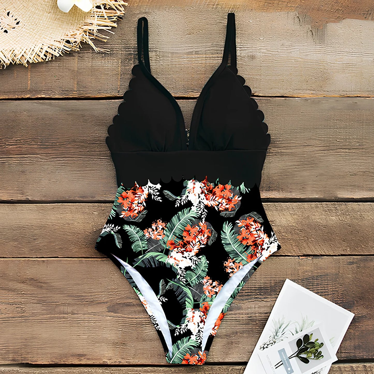 Women's plus size one-piece swimsuit in vinylon fabric with chest pad, full coverage 70-80cm length, available in 8 colours