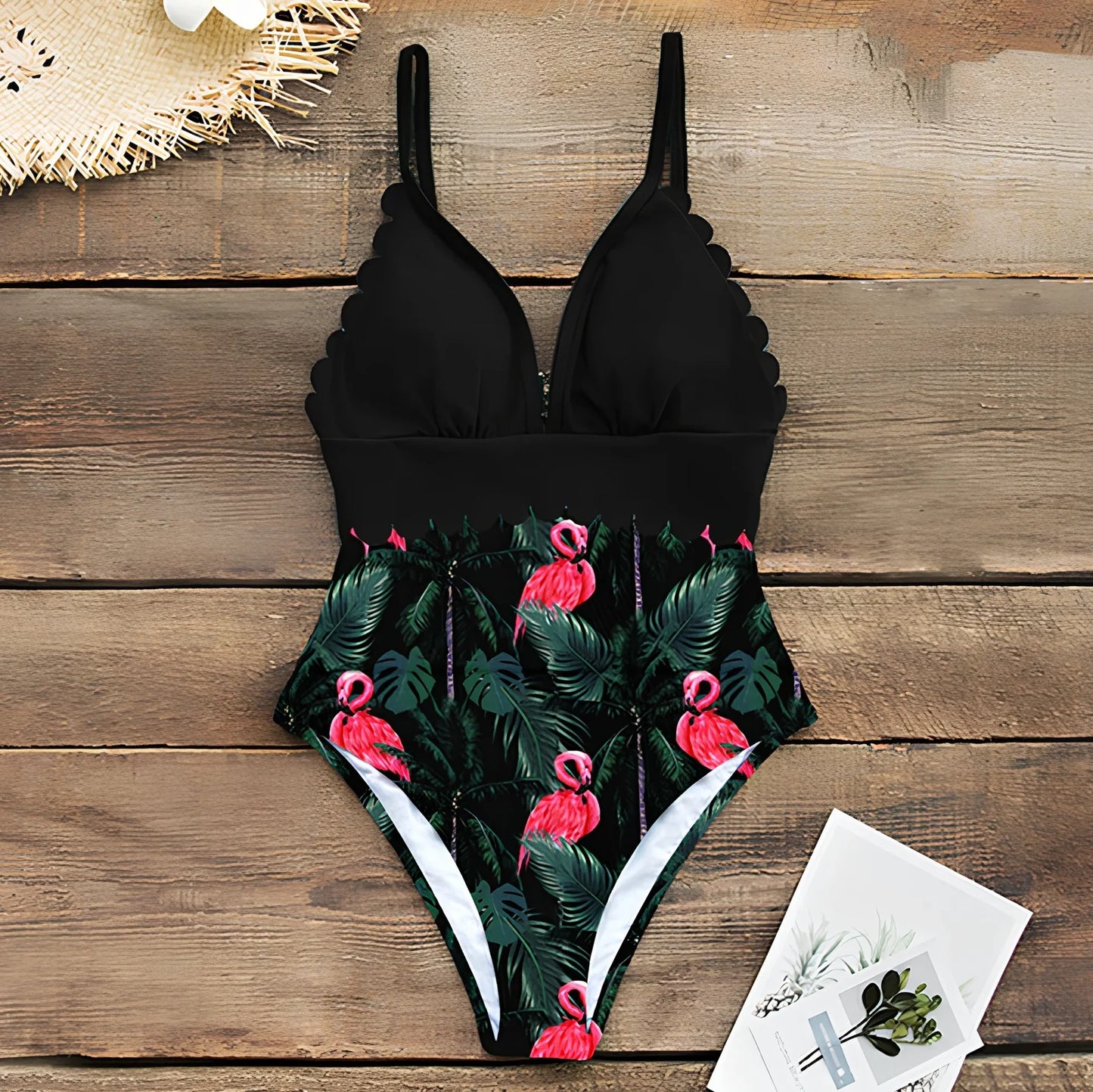 Women's plus size one-piece swimsuit in vinylon fabric with chest pad, full coverage 70-80cm length, available in 8 colours