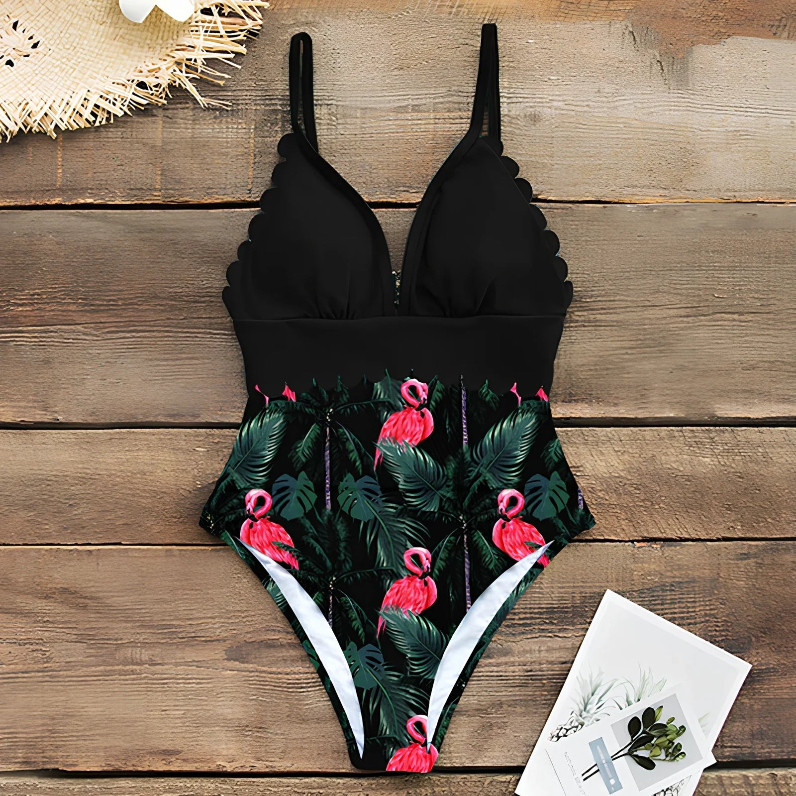 Women's plus size one-piece swimsuit in vinylon fabric with chest pad, full coverage 70-80cm length, available in 8 colours