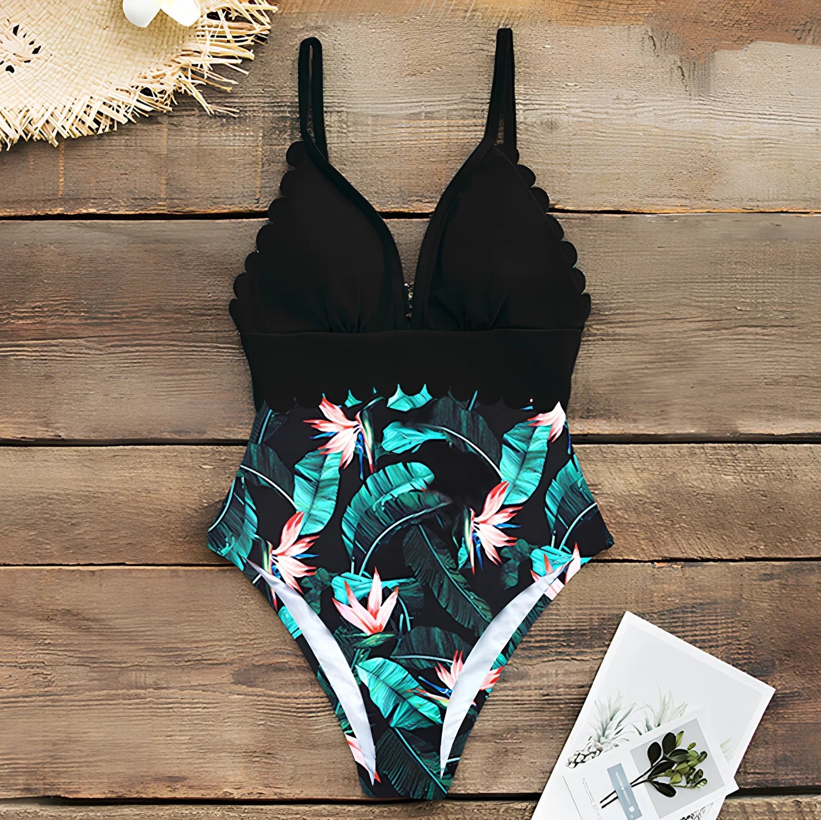 Women's plus size one-piece swimsuit in vinylon fabric with chest pad, full coverage 70-80cm length, available in 8 colours