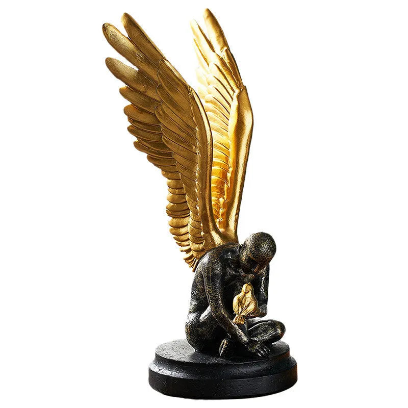 White resin simple modern character decorative craft sculpture for wine cabinet
