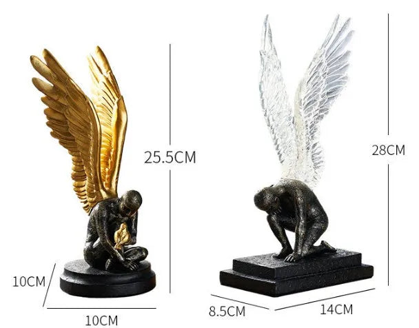 White resin simple modern character decorative craft sculpture for wine cabinet