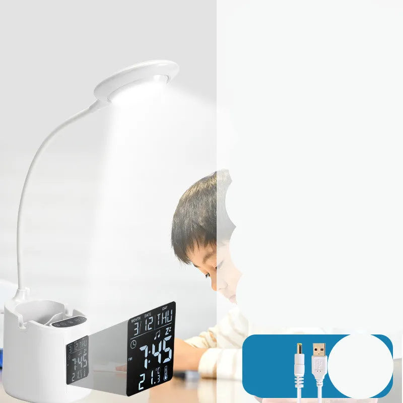 White USB desk lamp with learning light and touch switch for study eye protection