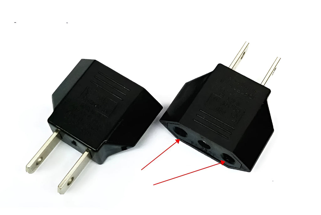 Universal travel power adapter with three sockets for AU, EU and US plug types