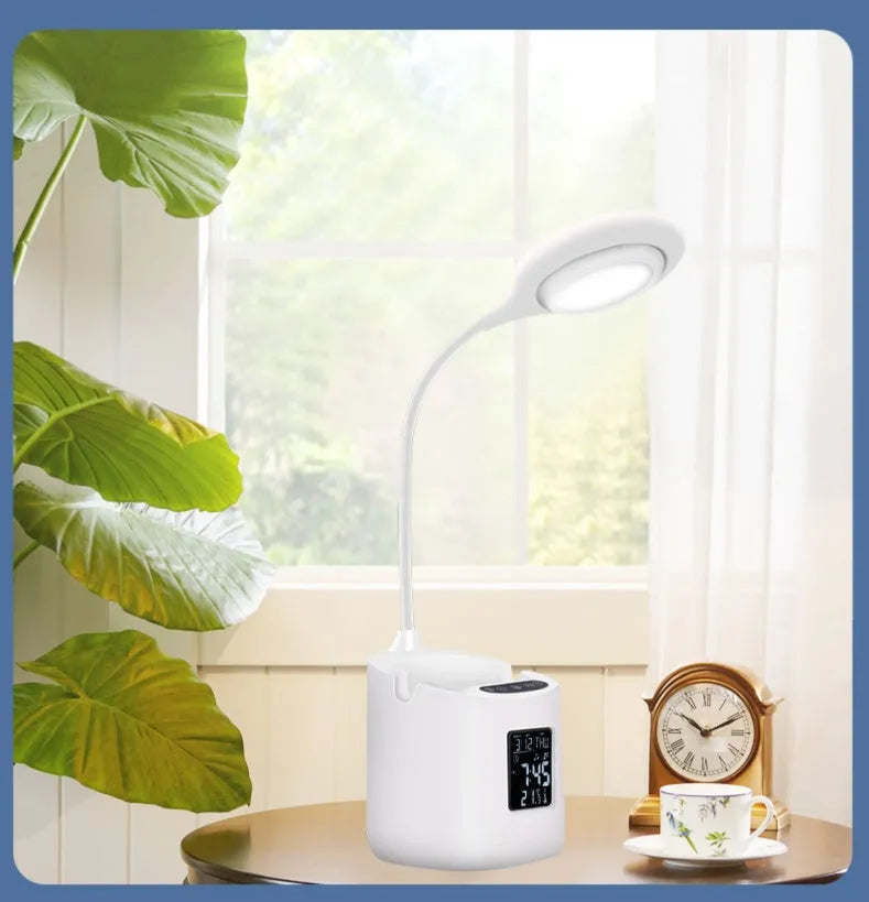 White USB desk lamp with learning light and touch switch for study eye protection