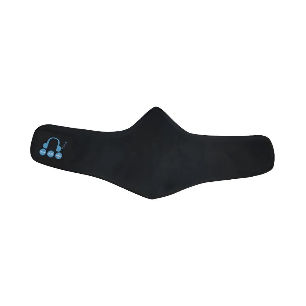 Wireless Bluetooth mask earphone in black, dustproof removable design with stereo sound