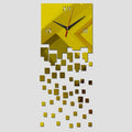 Acrylic DIY creative wall clock with 3D pointer and number display in gold finish