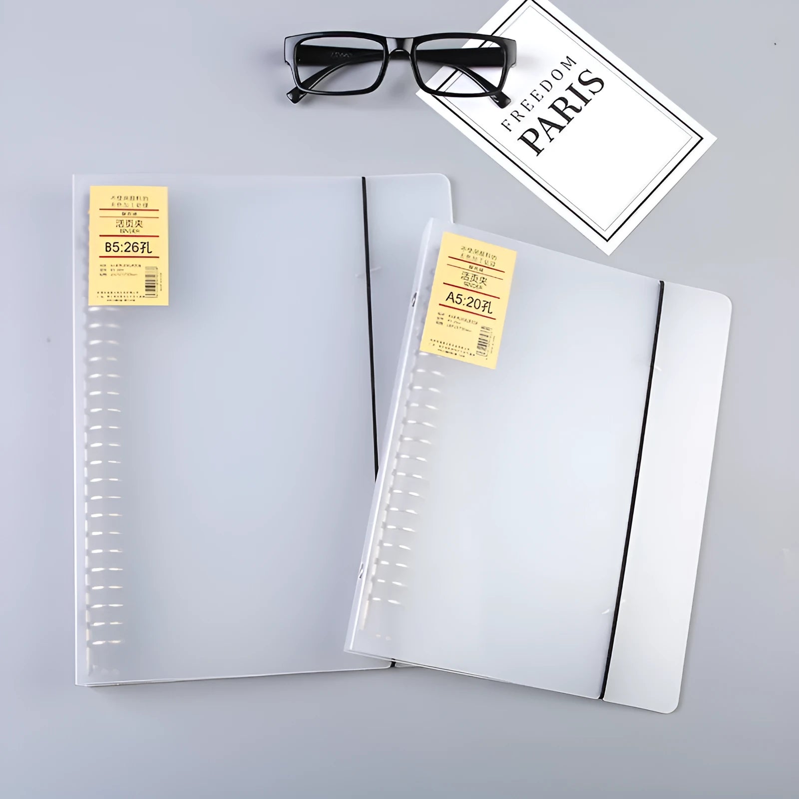 A5 26-hole horizontal line binder notebook with PP matte cover for loose-leaf paper organisation