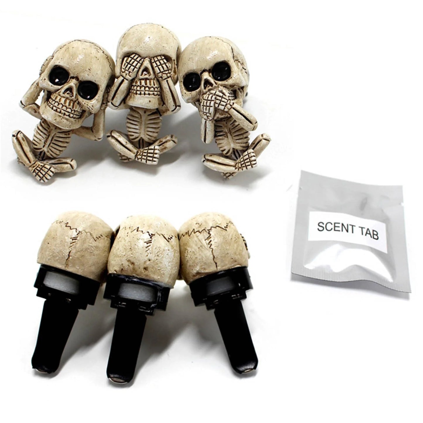 Skull car ornament with air freshener function, European-style cartoon design