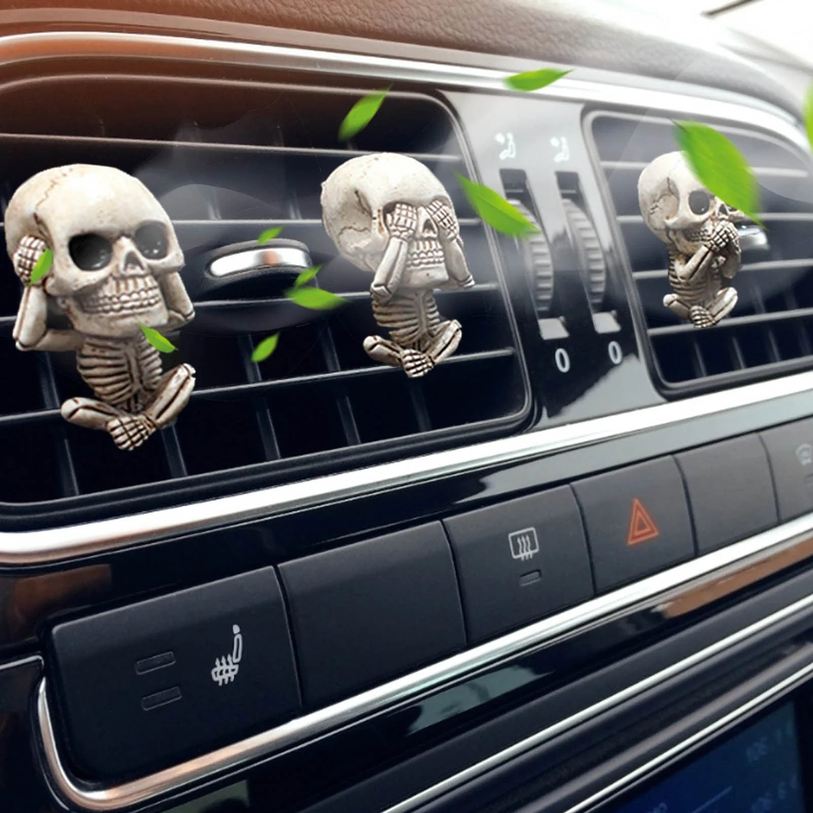Skull car ornament with air freshener function, European-style cartoon design