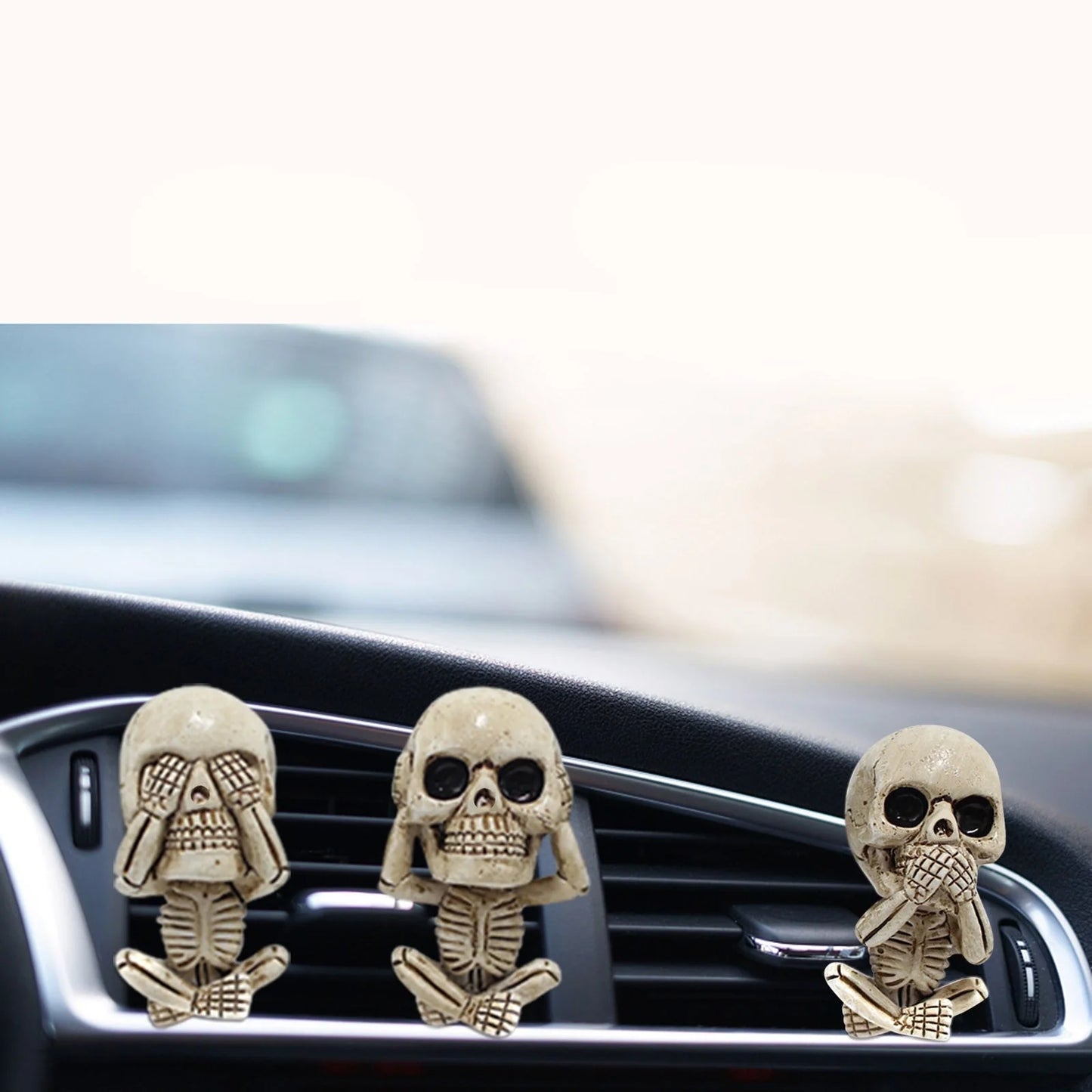 Skull car ornament with air freshener function, European-style cartoon design