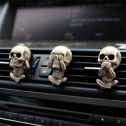 Skull car ornament with air freshener function, European-style cartoon design