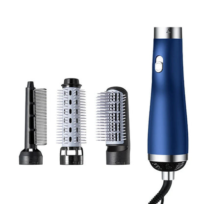 Three-in-one hair dryer comb with blue colour option for wet hair styling